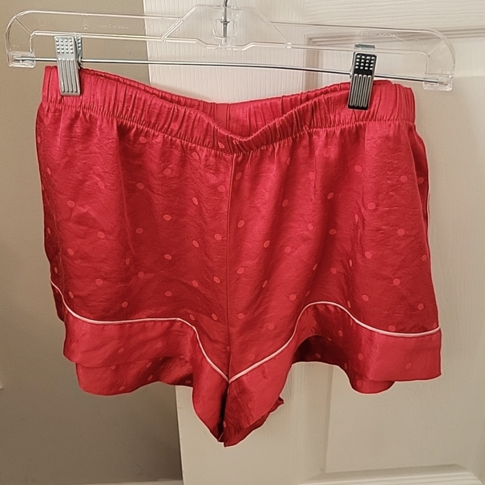Victoria's Secret Large Pajama Short Bottoms Red Polka Dots